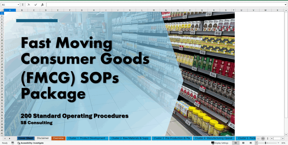 200 Fast Moving Consumer Goods (FMCG) SOPs Package (Excel template (XLSX)) Preview Image