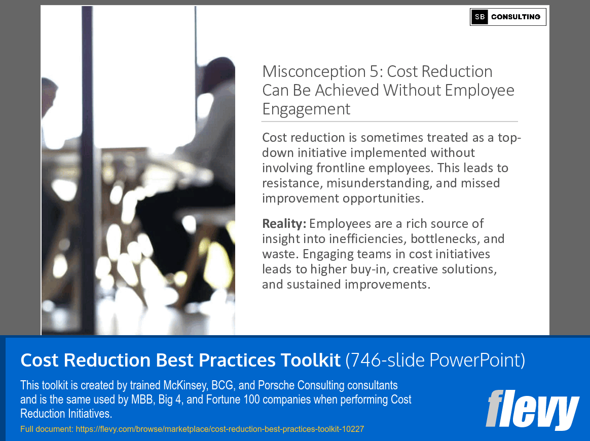 Cost Reduction Best Practices Toolkit (746-slide PPT PowerPoint presentation slide deck (PPTX)) Preview Image