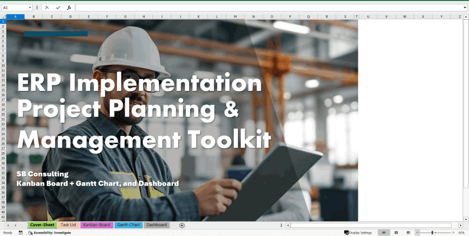ERP Implementation Project Planning & Management Toolkit (Excel template (XLSX)) Preview Image