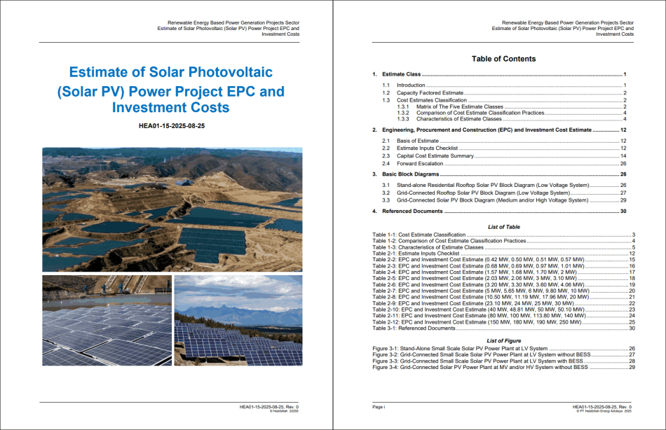 Estimates of Solar PV Power Projects Capital Costs (32-page PDF document) Preview Image