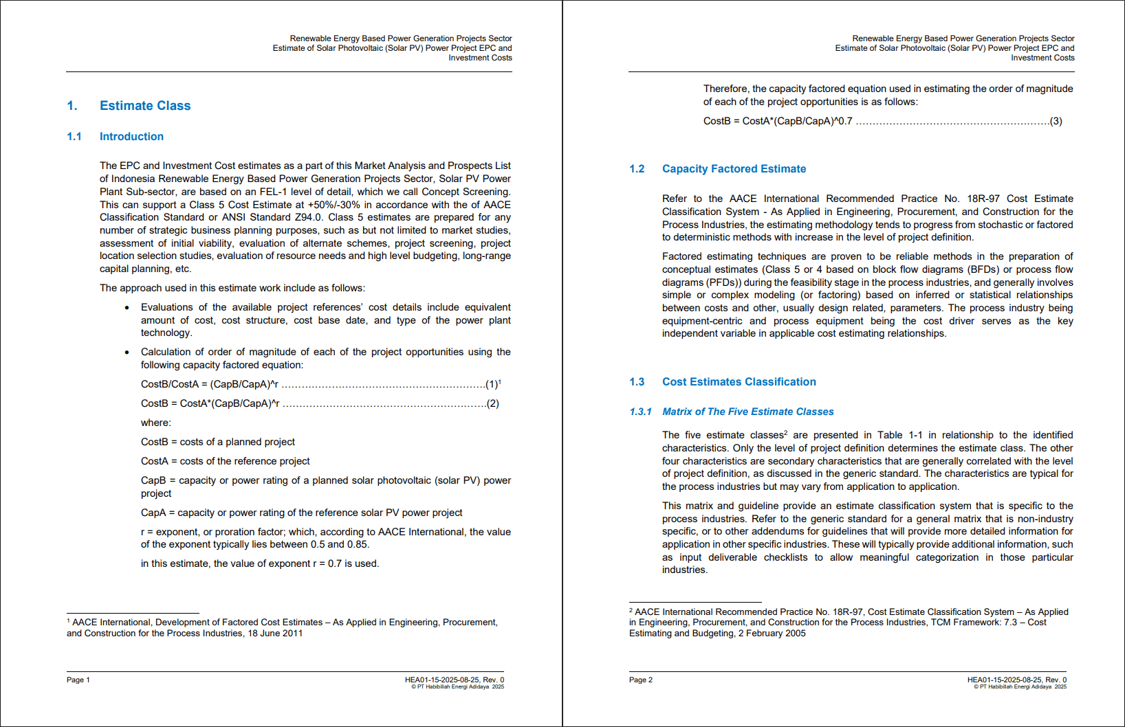 Estimates of Solar PV Power Projects Capital Costs (32-page PDF document) Preview Image