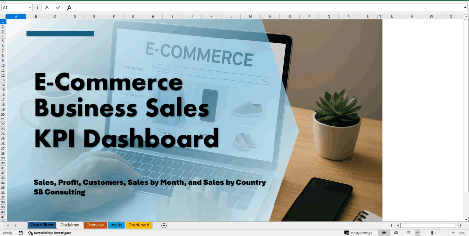 E-Commerce Sales KPI Dashboard (Excel template (XLSX)) Preview Image