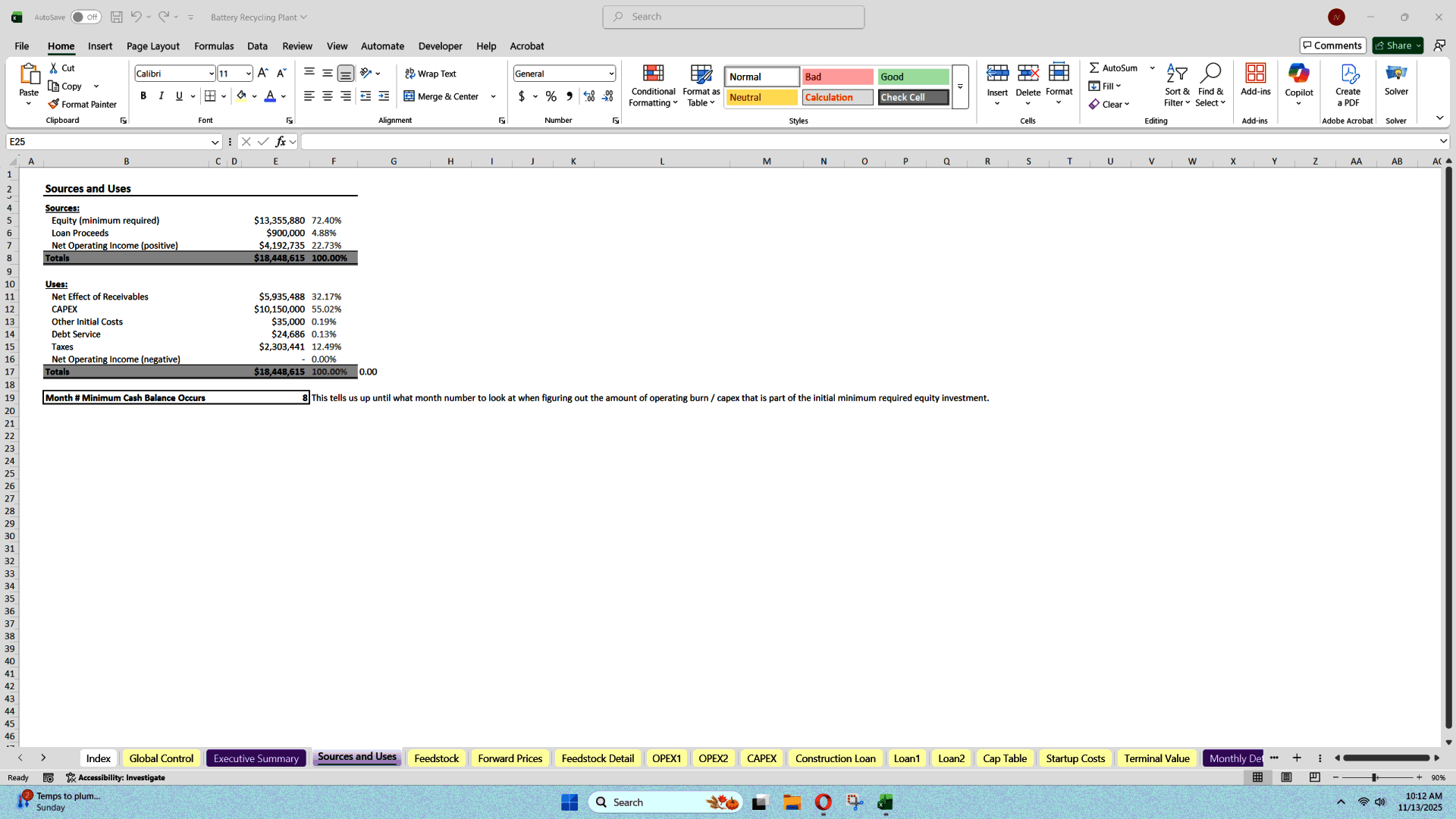 Battery Recycling Plant: Startup Financial Feasibility Template (Excel template (XLSX)) Preview Image