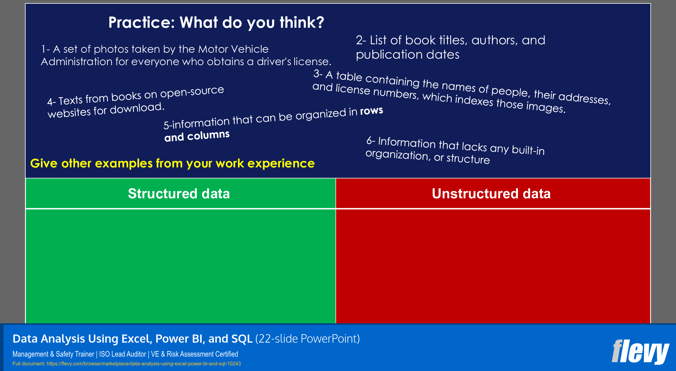 Data Analysis Using Excel, Power BI, and SQL (22-slide PPT PowerPoint presentation slide deck (PPTX)) Preview Image