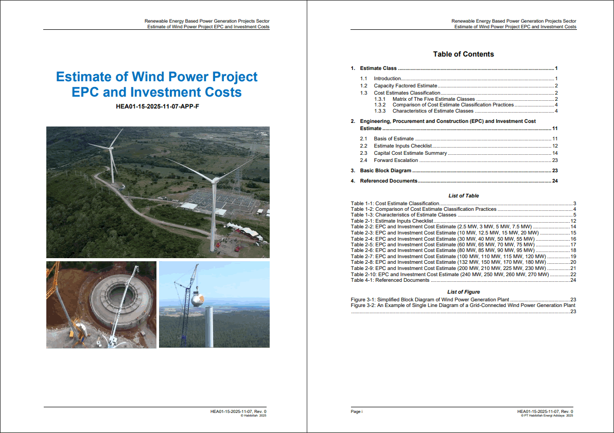 Estimates of Wind Power Project EPC and Investment Costs (26-page PDF document) Preview Image