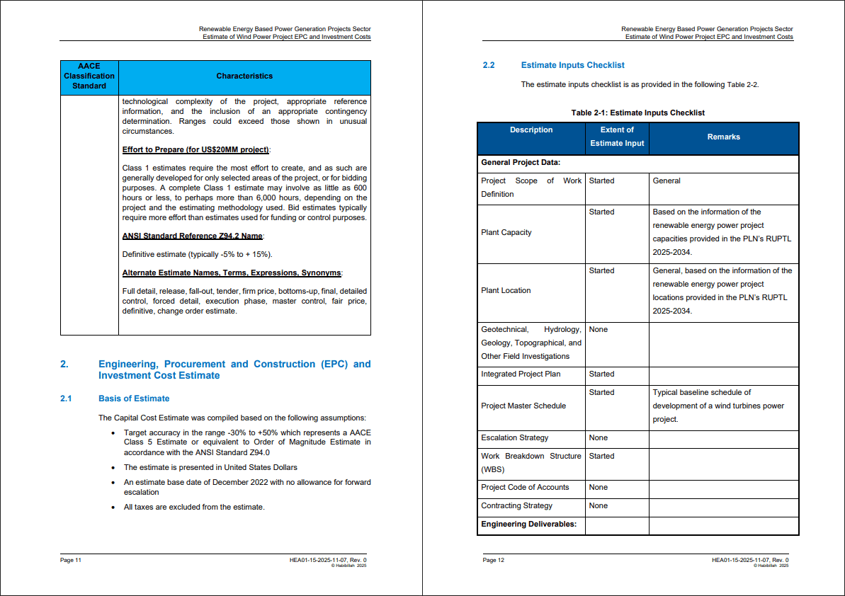 Estimates of Wind Power Project EPC and Investment Costs (26-page PDF document) Preview Image