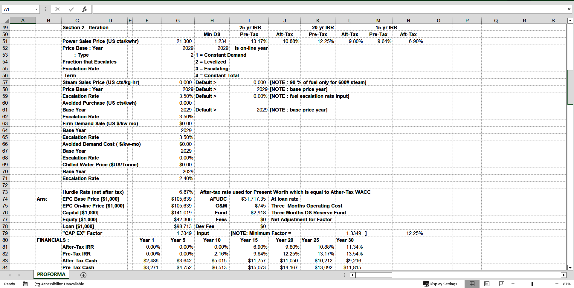 Financial Model for 15 MW MSW-Fired Steam Power Plants (Excel template (XLS)) Preview Image