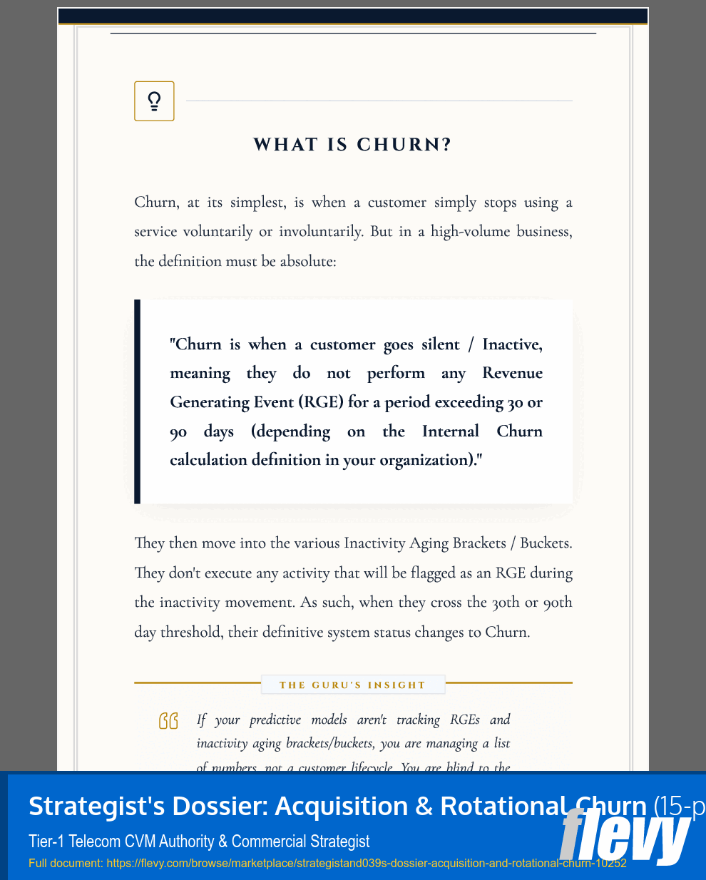 Strategist's Dossier: Acquisition & Rotational Churn (15-page PDF document) Preview Image