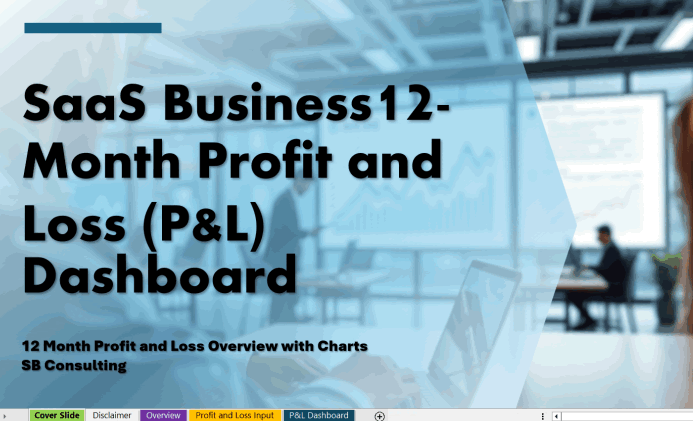 SaaS Business 12-Month Profit & Loss Dashboard (Excel template (XLSX)) Preview Image