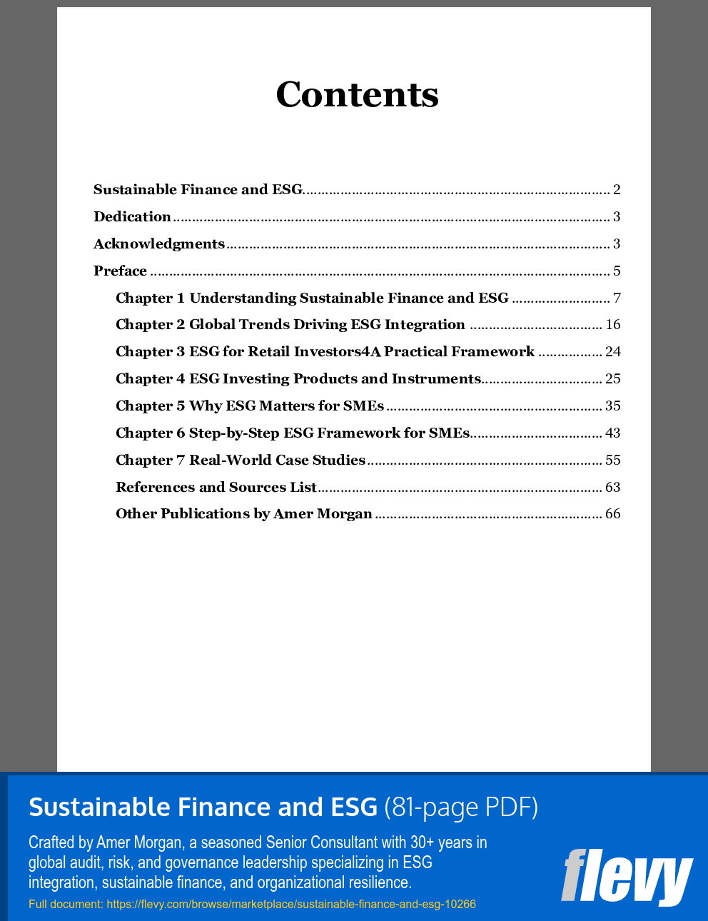 Sustainable Finance and ESG (81-page PDF document) Preview Image