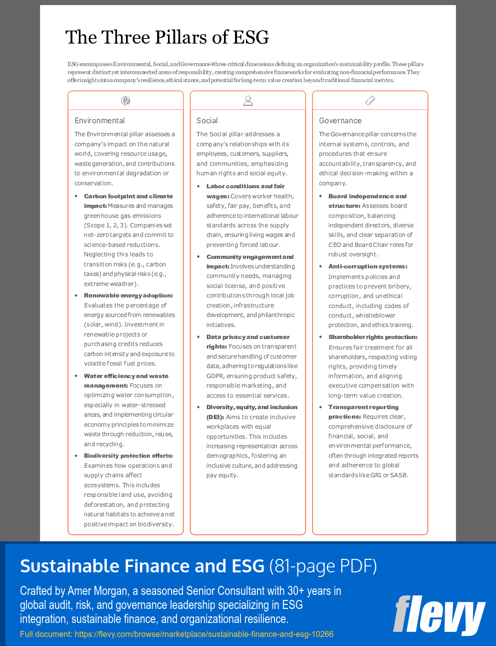 Sustainable Finance and ESG (81-page PDF document) Preview Image