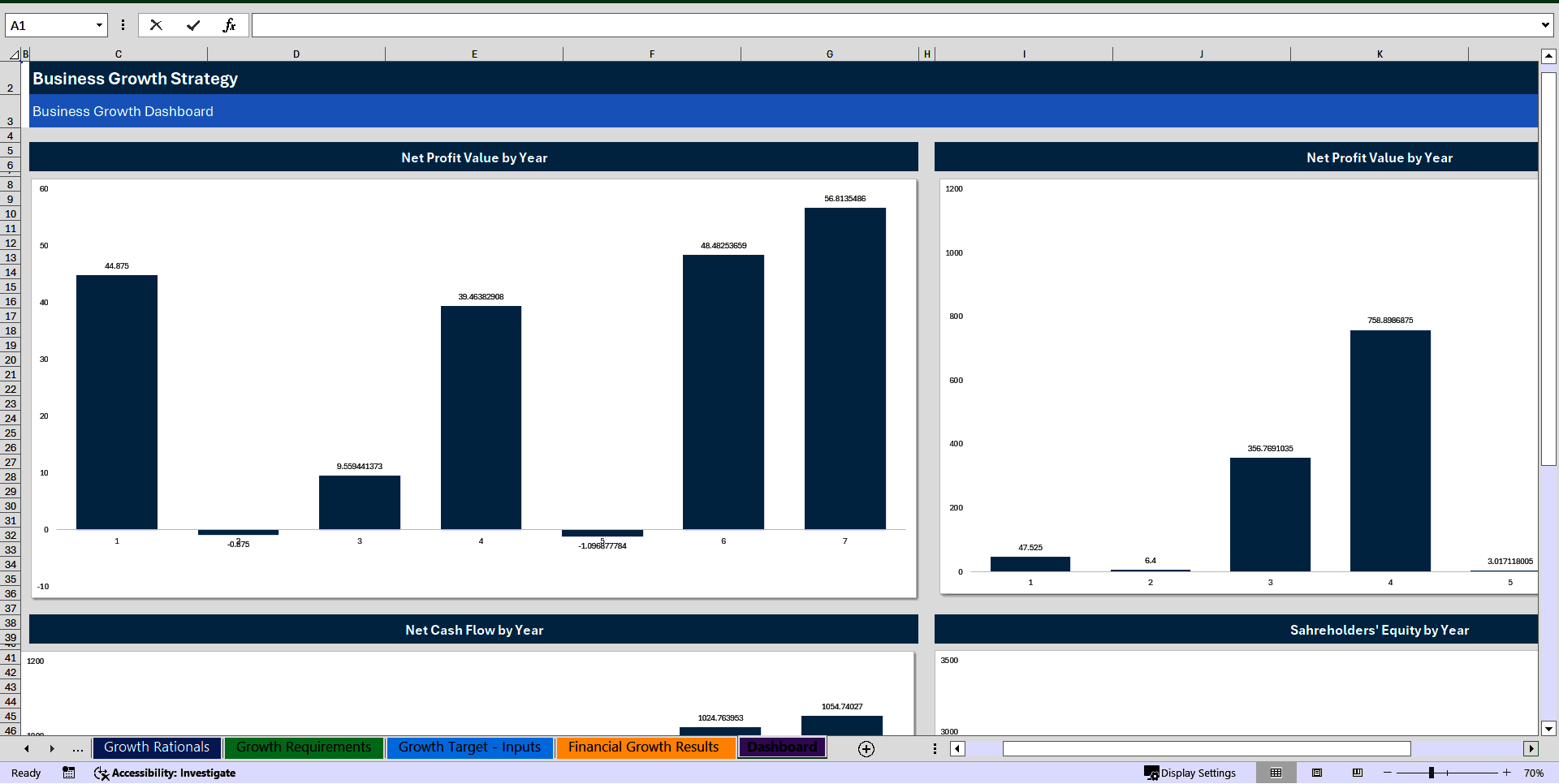 Business Growth Strategy Dashboard (Excel template (XLSX)) Preview Image