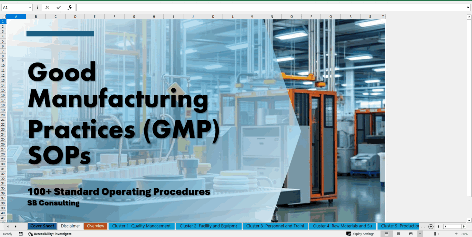 100+ Good Manufacturing Practices (GMP) SOPs (Excel template (XLSX)) Preview Image