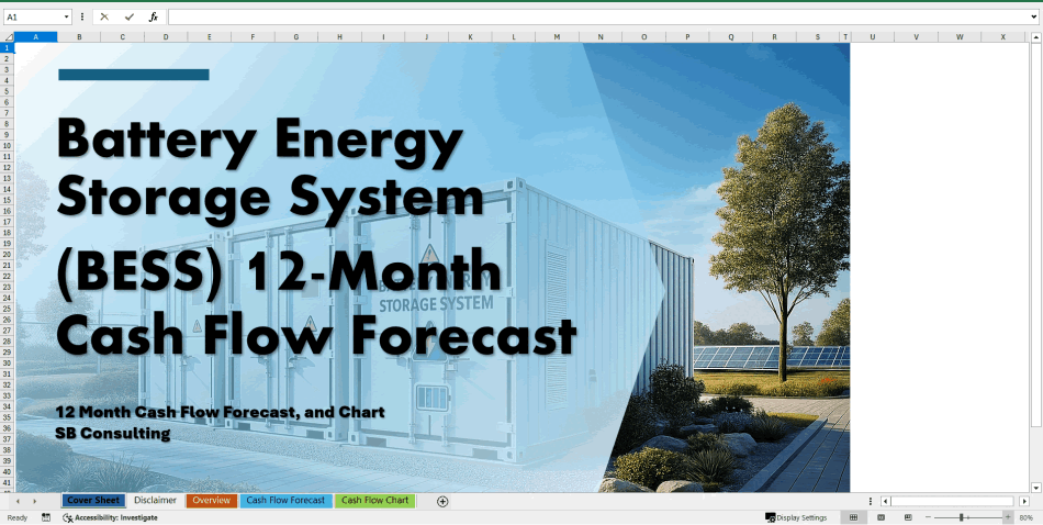 Battery Energy Storage System (BESS) Cash Flow Forecast (Excel template (XLSX)) Preview Image