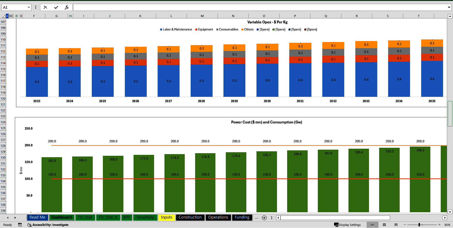 Green Methanol Project Model: 3 Statements, Cash Waterfal (Excel template (XLSB)) Preview Image