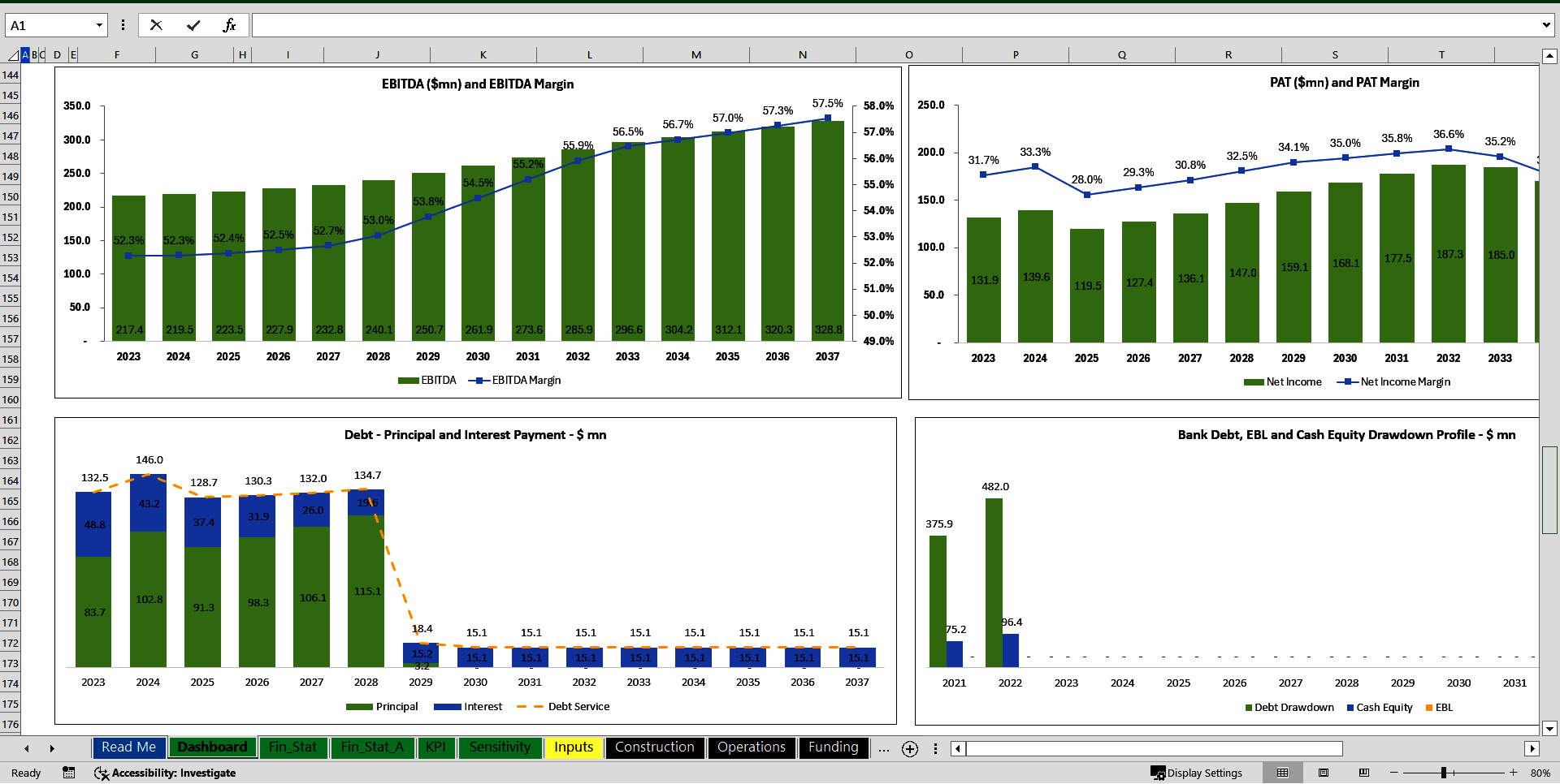 Green Methanol Project Model: 3 Statements, Cash Waterfal (Excel template (XLSB)) Preview Image