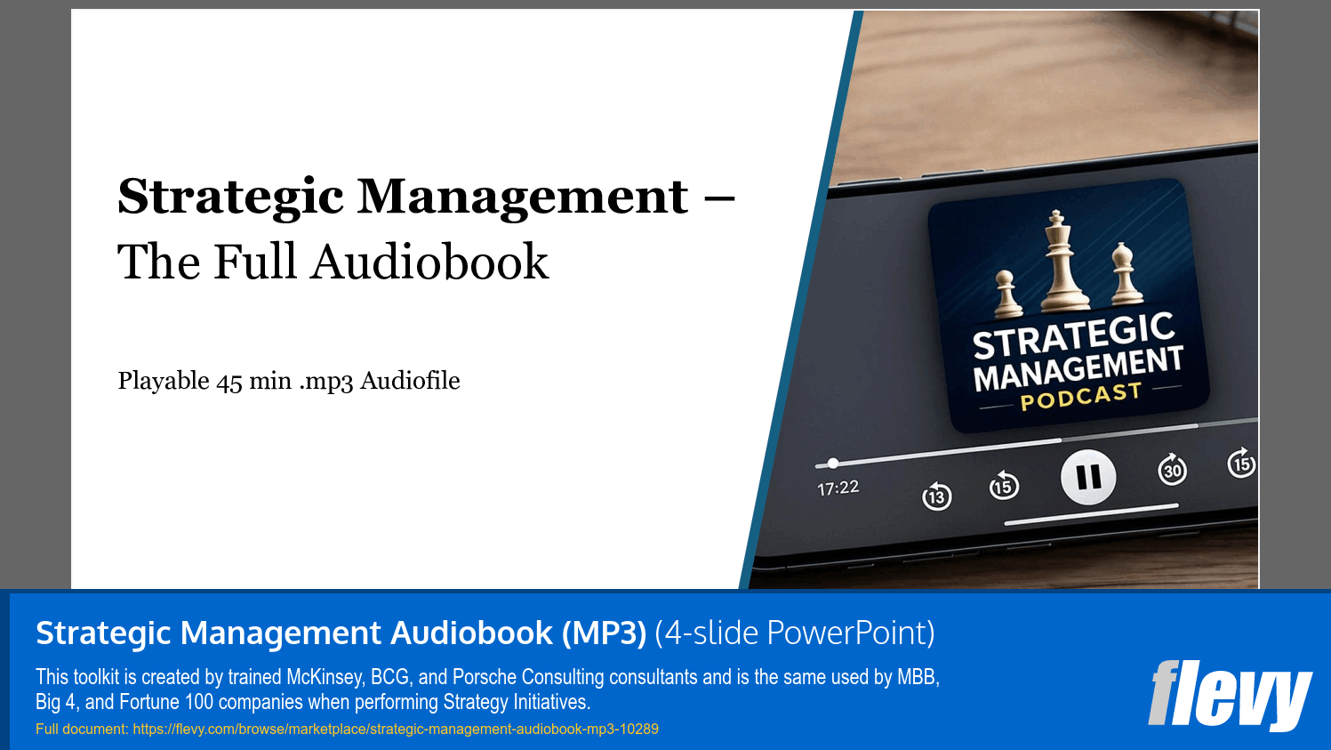 Strategic Management Audiobook (MP3) (4-slide PPT PowerPoint presentation slide deck (PPTX)) Preview Image