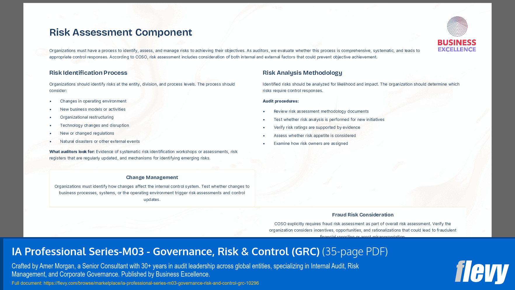 IA Professional Series-M03 - Governance, Risk & Control (GRC) (35-page PDF document) Preview Image