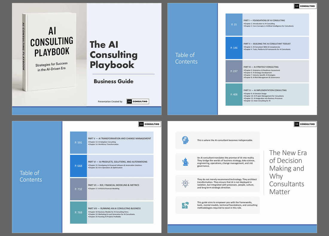 The AI Consulting Playbook (862-slide PPT PowerPoint presentation slide deck (PPTX)) Preview Image