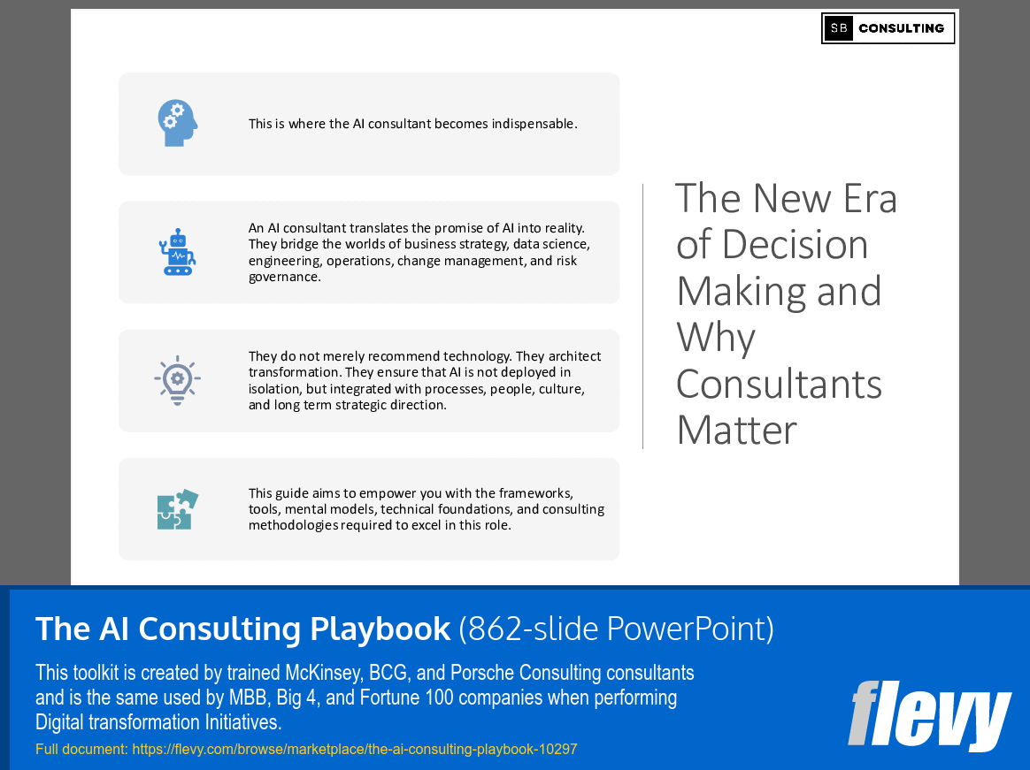 The AI Consulting Playbook (862-slide PPT PowerPoint presentation slide deck (PPTX)) Preview Image