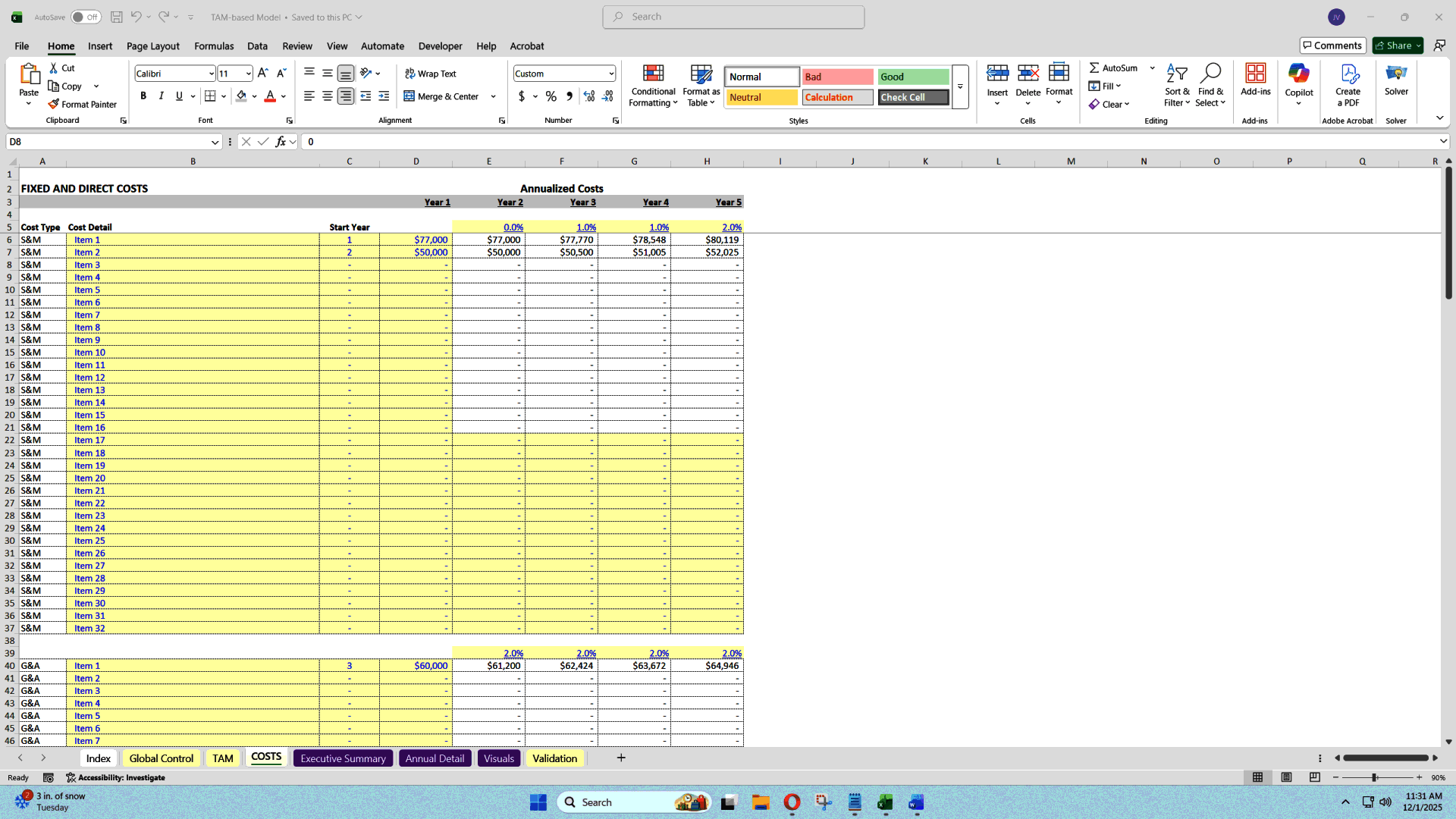 Scenario-Driven Market Capture Model (Down/Base/Up) (Excel template (XLSX)) Preview Image