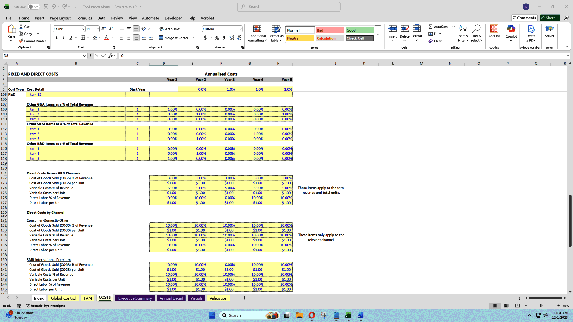 Scenario-Driven Market Capture Model (Down/Base/Up) (Excel template (XLSX)) Preview Image
