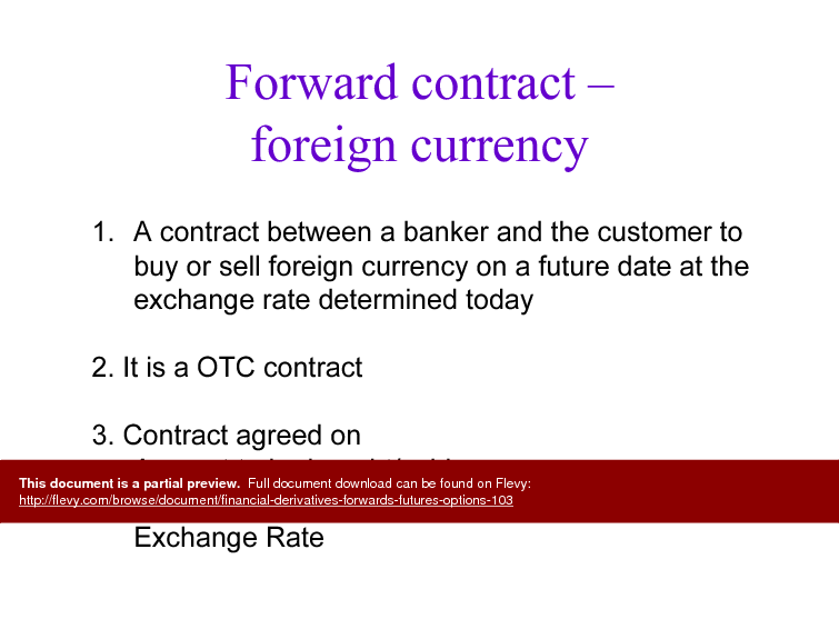 Financial Derivatives - Forwards/Futures/Options (54-slide PPT PowerPoint presentation (PPT)) Preview Image