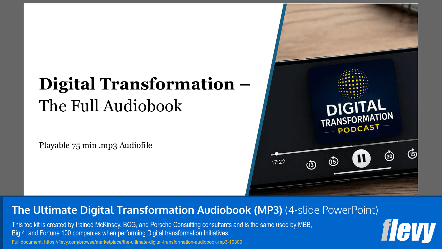 Ultimate Digital Transformation Audiobook (MP3) (4-slide PPT PowerPoint presentation slide deck (PPTX)) Preview Image