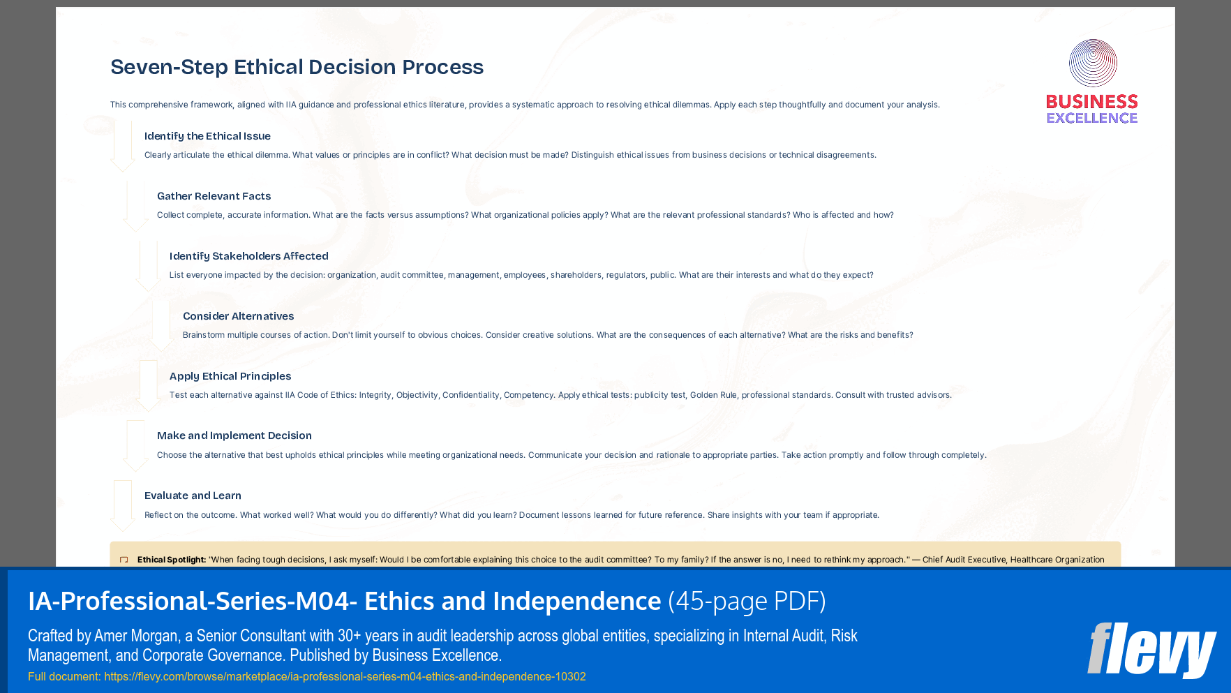 Internal Audit Professional Series - Module 4: Ethics & Independence (45-page PDF document) Preview Image