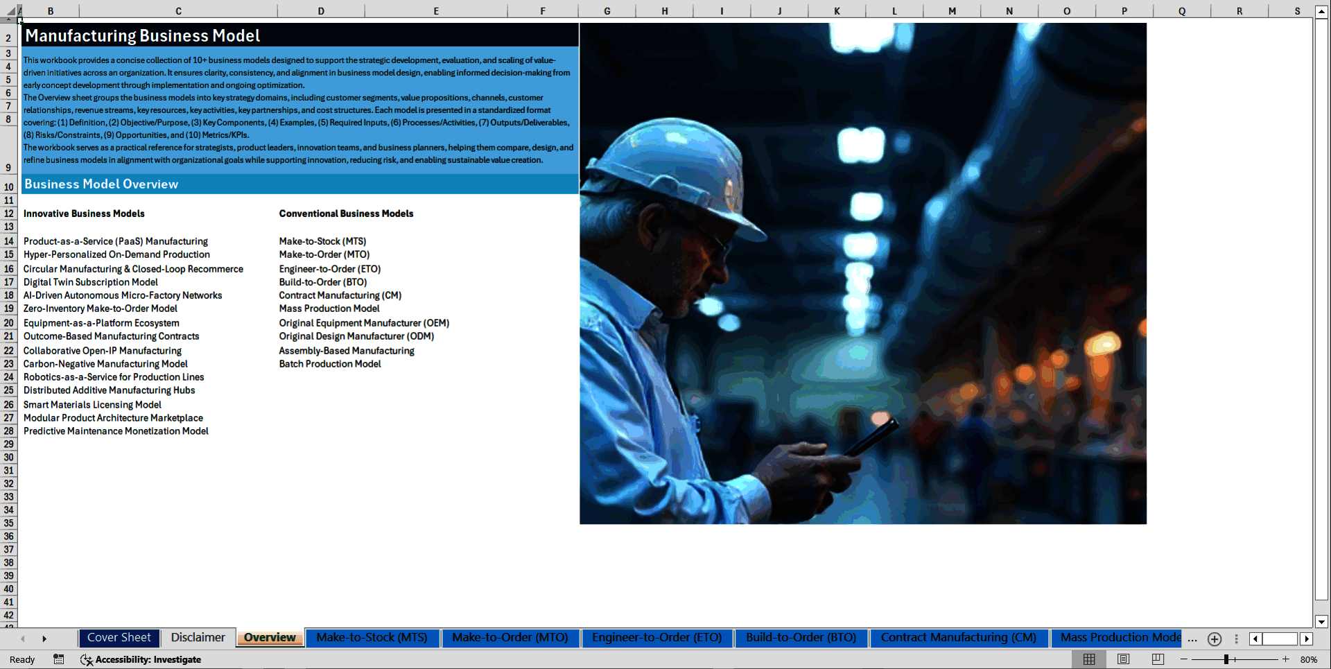 Manufacturing Business Models (Excel template (XLSX)) Preview Image