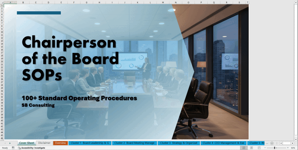 100+ Chairperson of the Board SOPs (Excel template (XLSX)) Preview Image