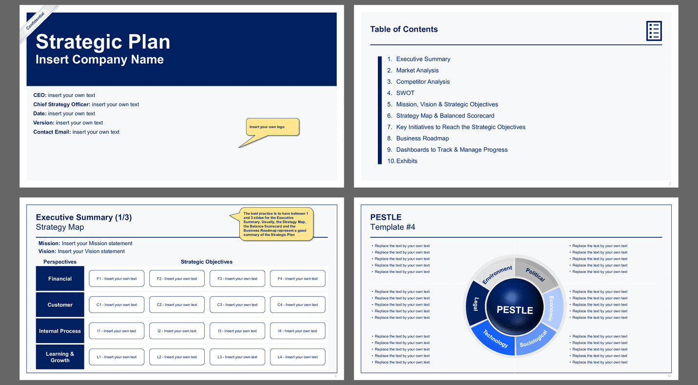 Strategy Plan Master (132-slide PPT PowerPoint presentation slide deck (PPTX)) Preview Image