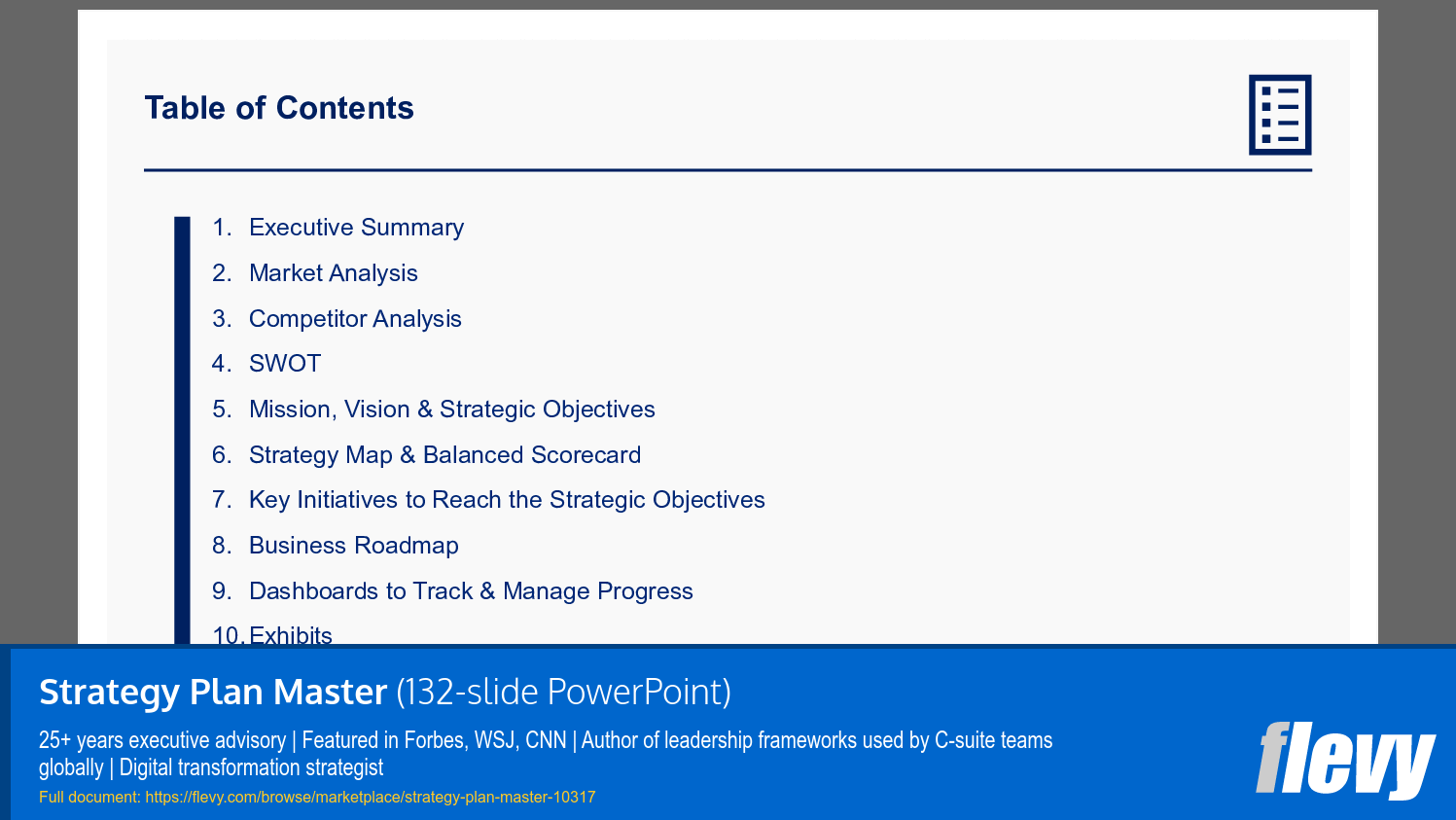 Strategy Plan Master (132-slide PPT PowerPoint presentation slide deck (PPTX)) Preview Image