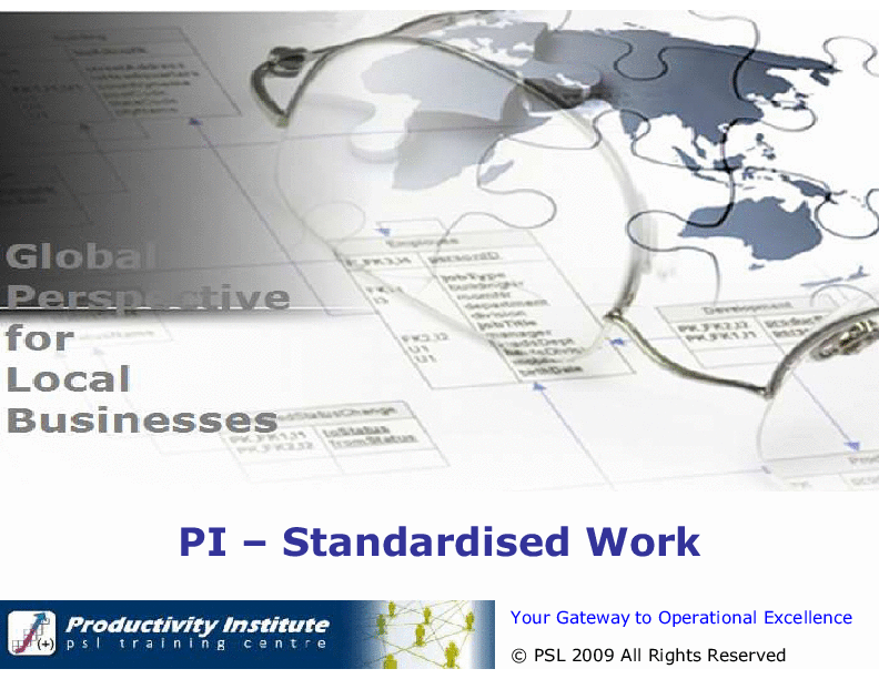 This is a partial preview of Standard Work Presentation (64-slide PowerPoint presentation (PPT)). Full document is 64 slides. 