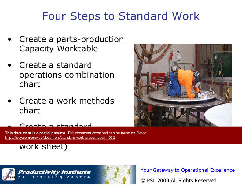 Standard Work Presentation (64-slide PPT PowerPoint presentation (PPT)) Preview Image