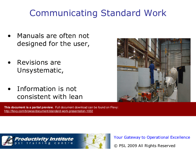 Standard Work Presentation (64-slide PPT PowerPoint presentation (PPT)) Preview Image