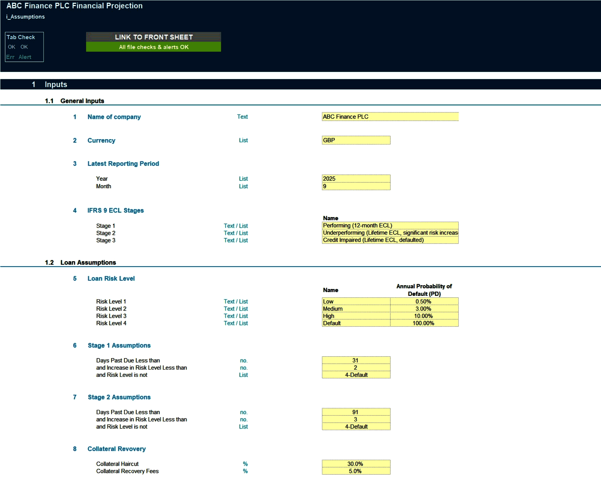 IFRS 9 Expected Credit Loss (ECL) Calculation Model (Excel template (XLSX)) Preview Image