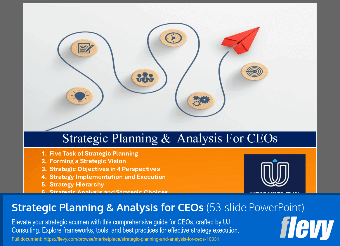 Strategic Planning & Analysis for CEOs (53-slide PPT PowerPoint presentation slide deck (PPTX)) Preview Image