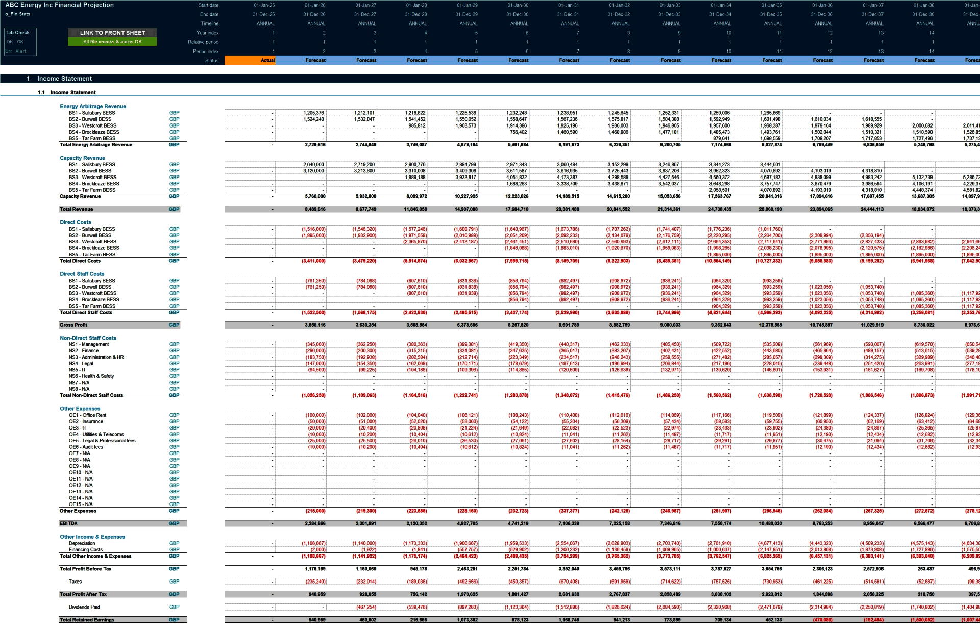 BESS (Battery Energy Storage System) Business Financial Proj (Excel template (XLSX)) Preview Image