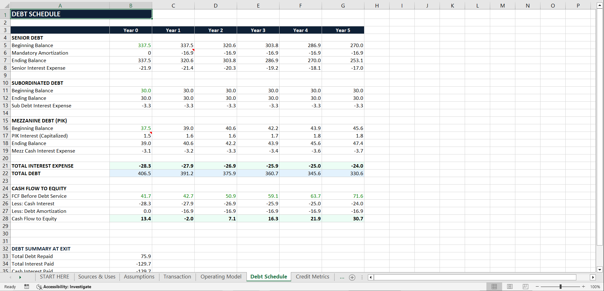 Professional LBO Model (Excel): IRR/MOIC + Debt + Cash Sweep (Excel template (XLSX)) Preview Image