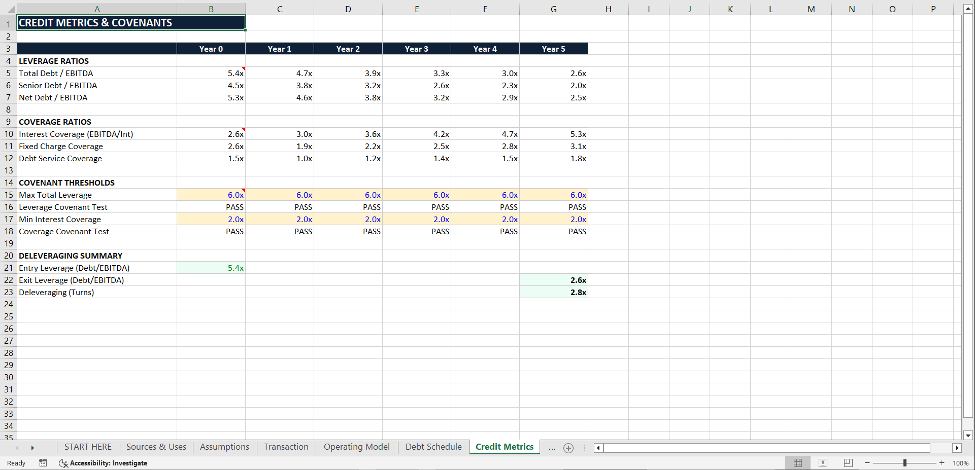 Professional LBO Model (Excel): IRR/MOIC + Debt + Cash Sweep (Excel template (XLSX)) Preview Image
