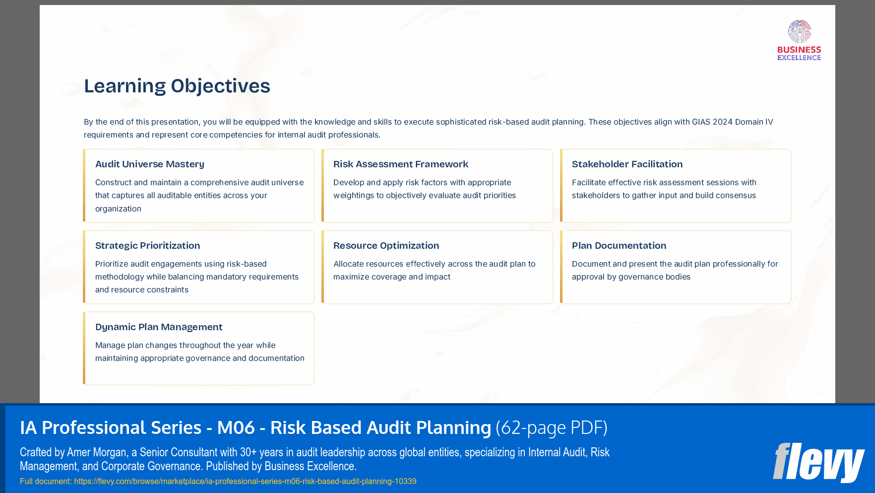IA Professional Series - M06 - Risk Based Audit Planning (62-page PDF document) Preview Image