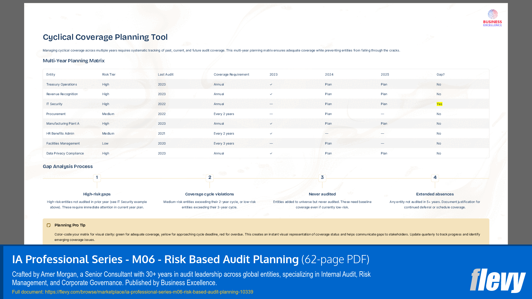 IA Professional Series - M06 - Risk Based Audit Planning (62-page PDF document) Preview Image