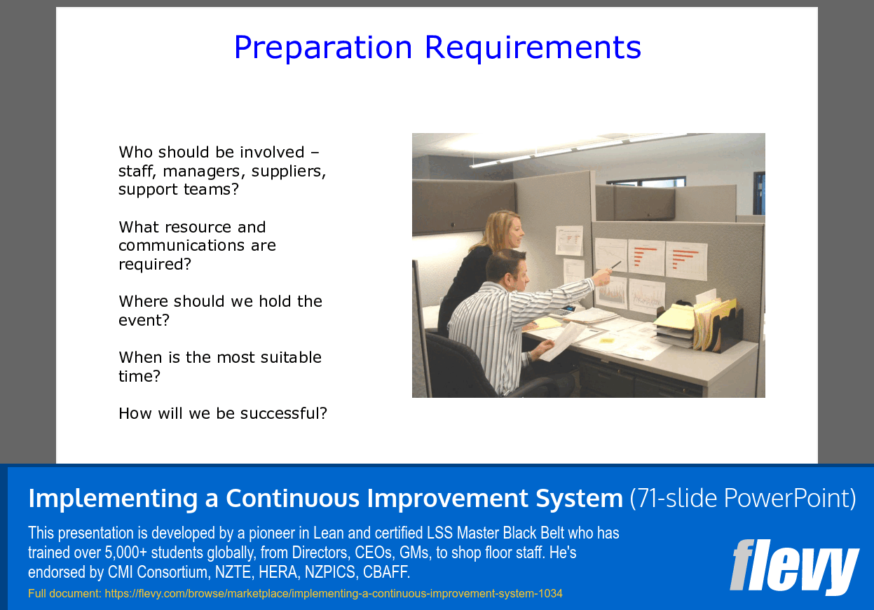 Implementing a Continuous Improvement System (71-slide PPT PowerPoint presentation (PPTX)) Preview Image