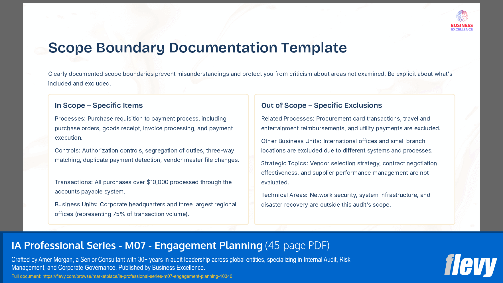 IA Professional Series - M07 - Engagement Planning (45-page PDF document) Preview Image