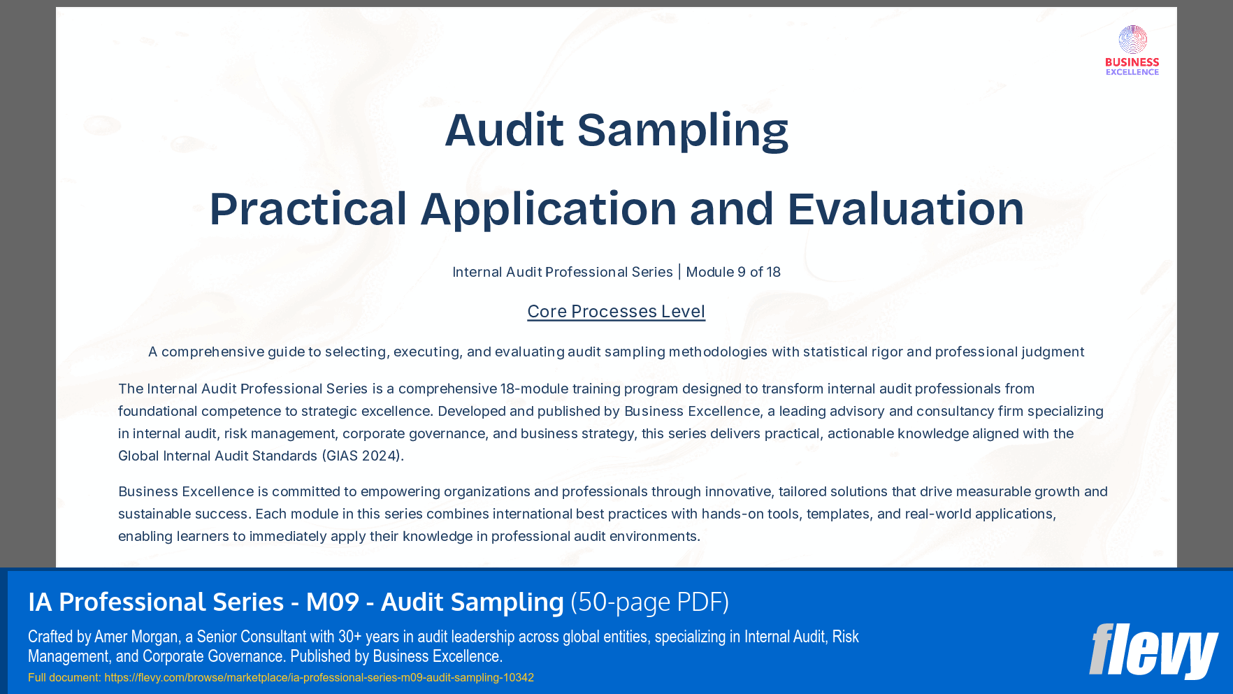 IA Professional Series - M09 - Audit Sampling (50-page PDF document) Preview Image