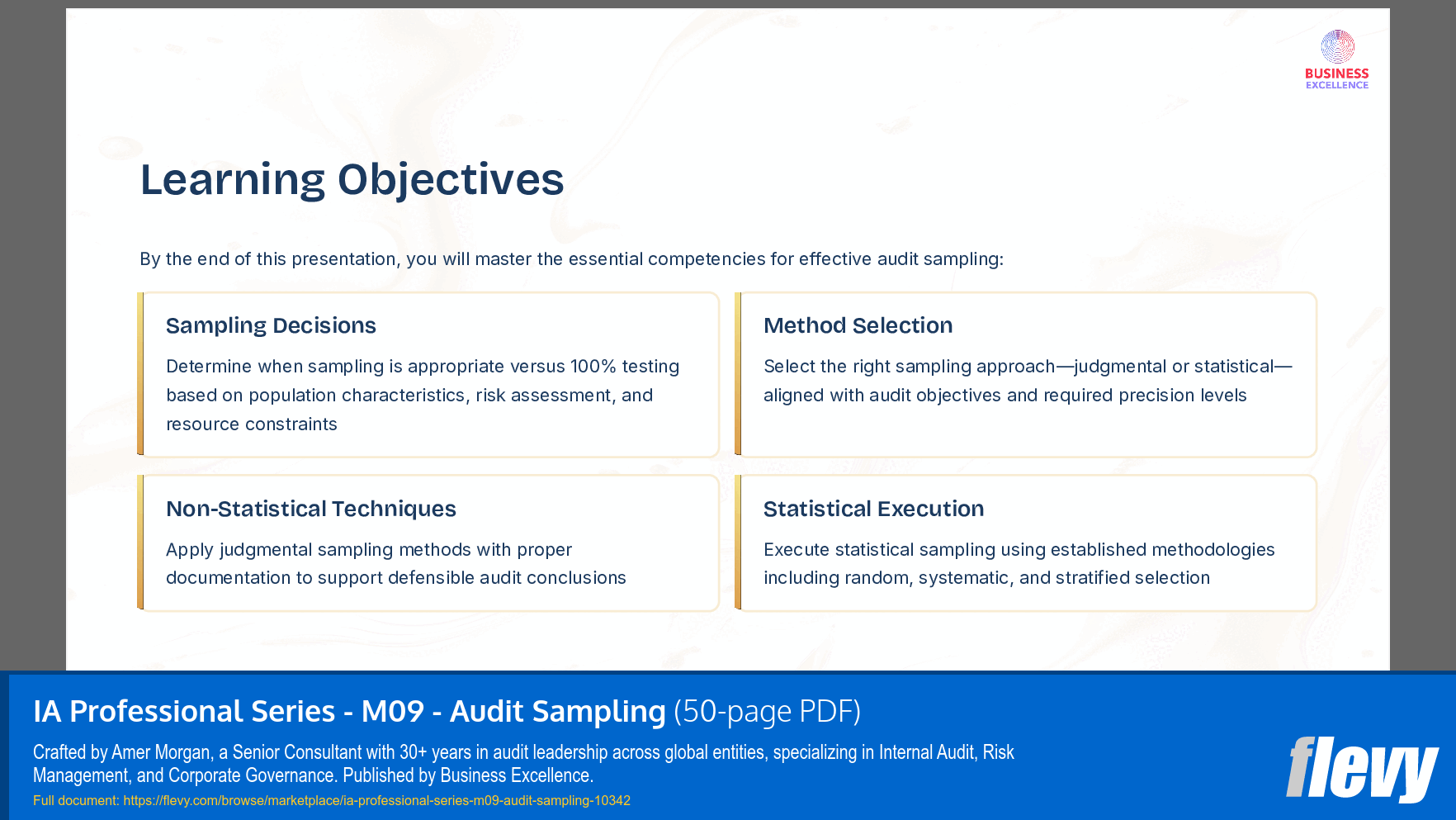 IA Professional Series - M09 - Audit Sampling (50-page PDF document) Preview Image