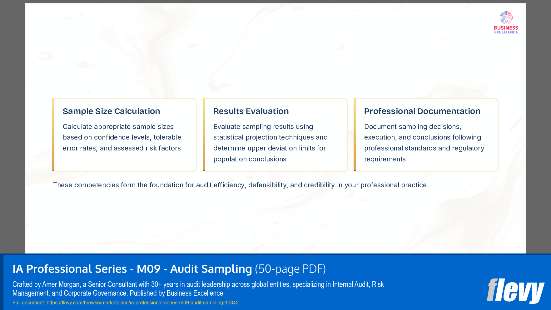 IA Professional Series - M09 - Audit Sampling (50-page PDF document) Preview Image