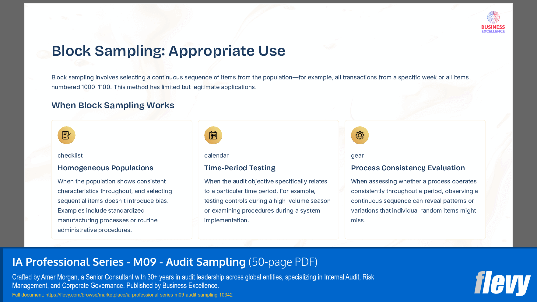 IA Professional Series - M09 - Audit Sampling (50-page PDF document) Preview Image