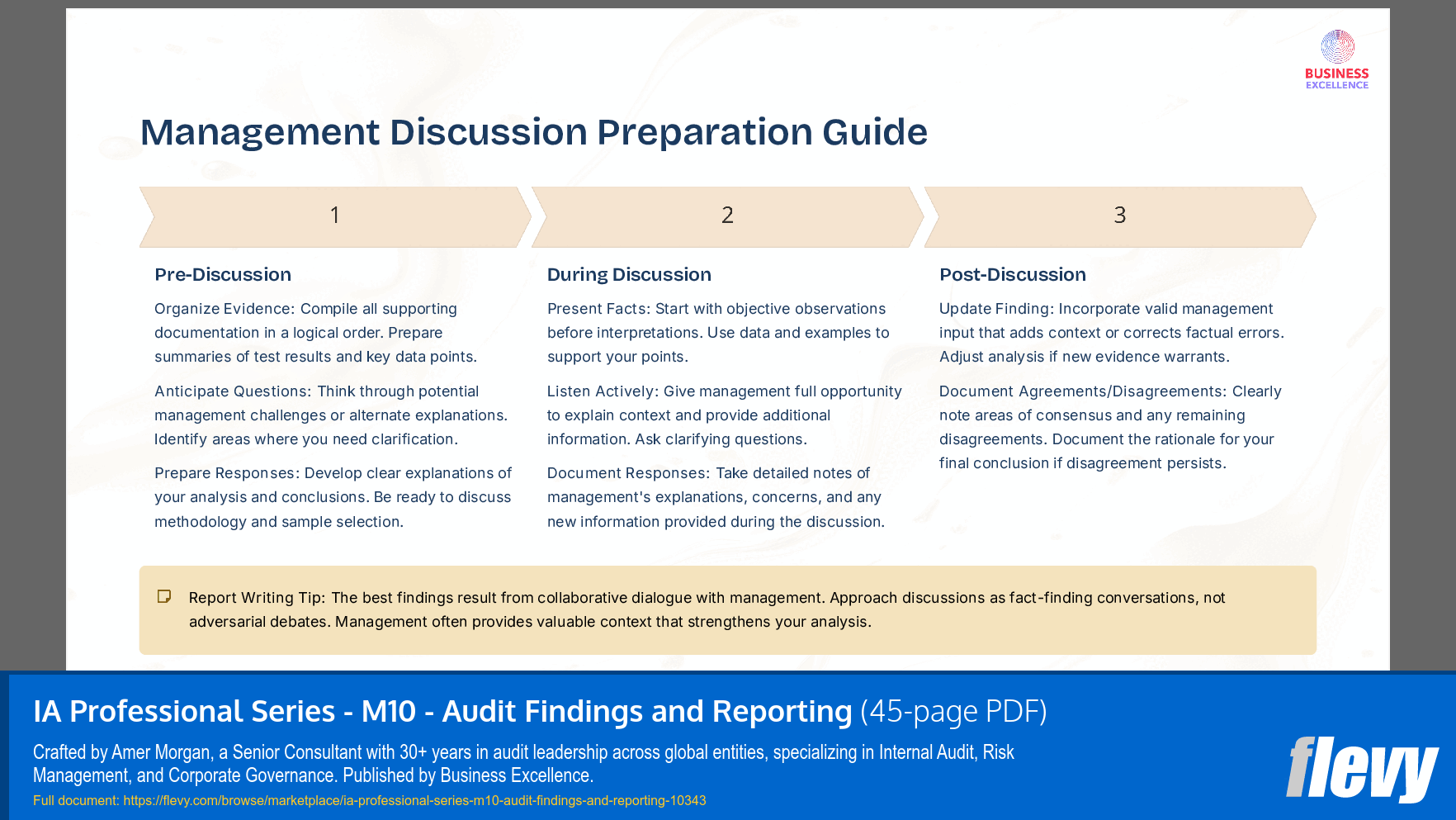 IA Professional Series - M10 - Audit Findings and Reporting (45-page PDF document) Preview Image